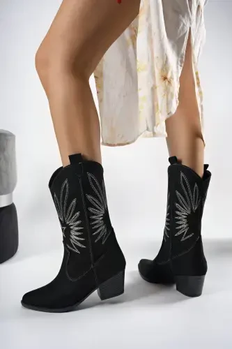 Rhifthil Kadın Çizme 00125001 Siyah Süet-Siyah Süet - 4