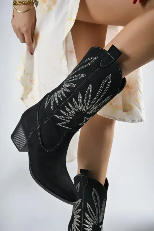 Rhifthil Kadın Çizme 00125001 Siyah Süet-Siyah Süet - 6