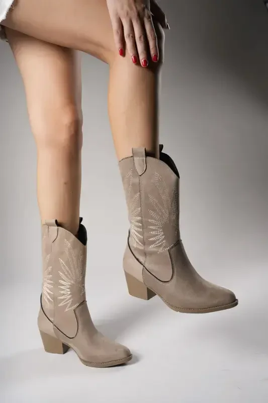 Rhifthil Kadın Çizme 00125001 Vizon Süet-Vizon Süet - 3