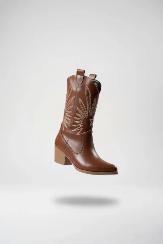Rhifthil Women's Boot 00125001 Tan Leather-Tan Leather - 8
