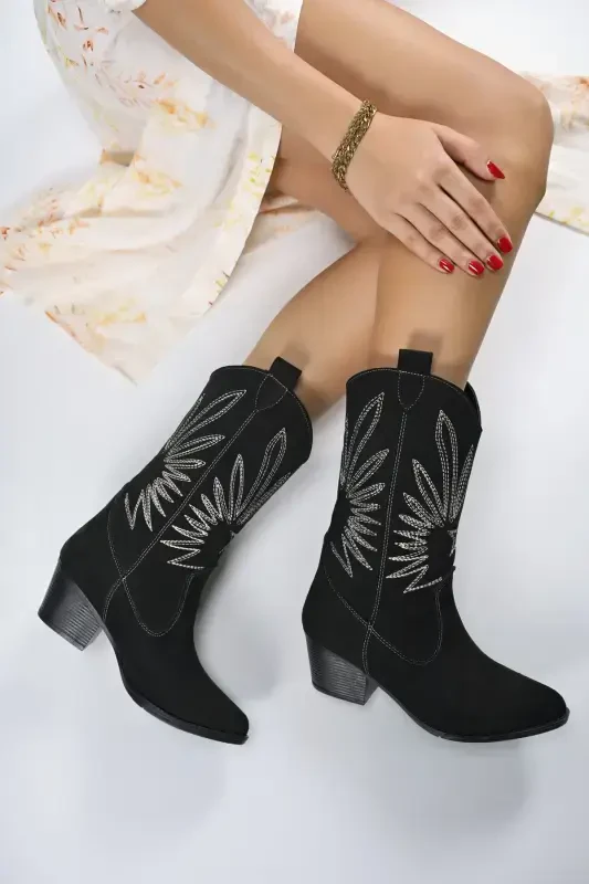 Rhifthil Женские Сапоги 00125001 Черная Замша-Черная Замша - 2