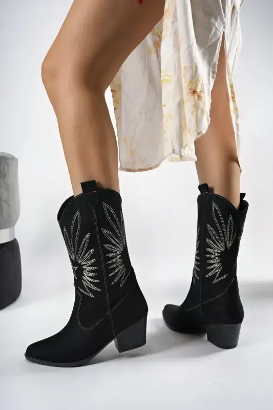 Rhifthil Женские Сапоги 00125001 Черная Замша-Черная Замша - 4