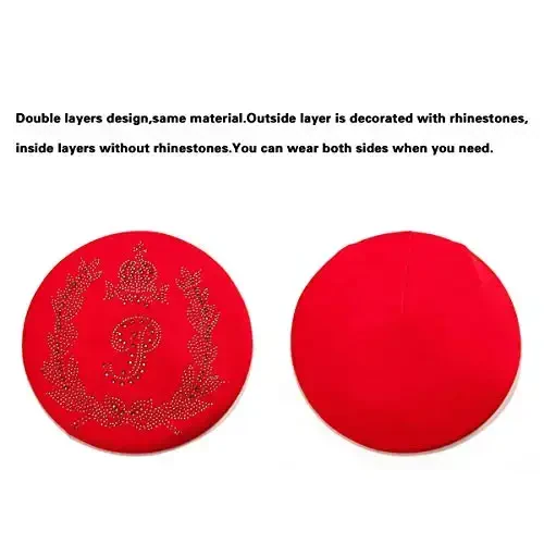 Rhinestone Beret Ayollar uchun Shapka 2 Qavatli Jun Frantsuz Trikotaj Qalpog'i Ayol Qish Qora - 2