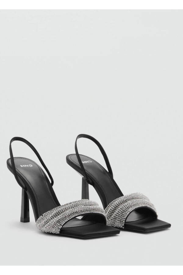 Rhinestone heeled sandals - 1