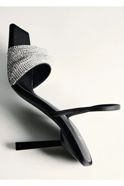 Rhinestone heeled sandals - 4