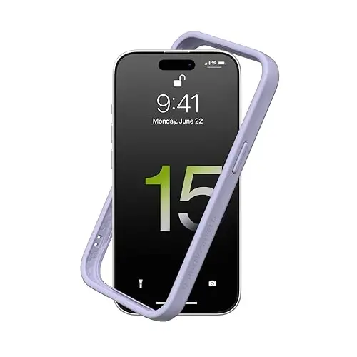 RhinoShield Bumper Case Compatible with [iPhone 15 Plus] | CrashGuard - Shock Absorbent Slim Design Protective Cover 3.5M / 11ft Drop Protection - Lavender - 1