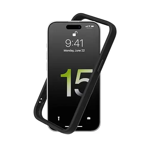 RhinoShield Bumper Case Compatible with [iPhone 15 Plus] | CrashGuard - Shock Absorbent Slim Design Protective Cover 3.5M / 11ft Drop Protection - Black - 1