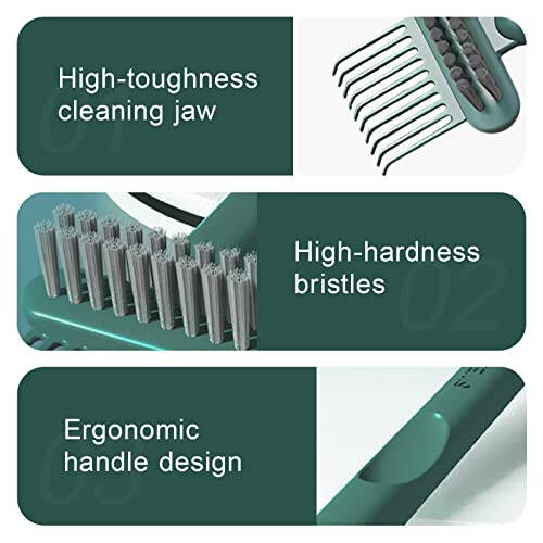 RHOS 2-in-1 Hair Brush Cleaner and Remover Tool - Comb for Removing Hair and Dust, Suitable for Home and Salon Use (1 Pack-Green) - 3