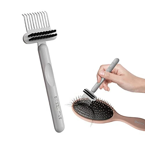 RHOS 2-in-1 Hair Brush Cleaning Tool - Comb and Brush Cleaner for Removing Hair, Dust from Home and Salon Use (1 Pack - Gray) - RHOS