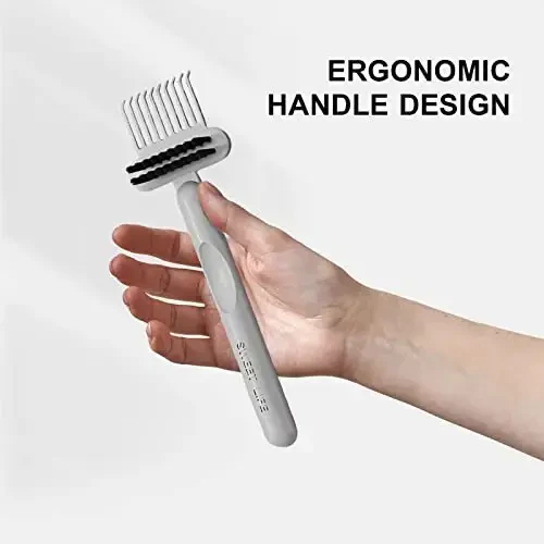 RHOS Hair Brush Cleaning Tool, 2-in-1 High-toughness Cleaning Claws and High-hardness Bristles, Suitable for Home, Hair Salon and Other Places, Ergonomic Handle, 2 Pack-Gray - 6