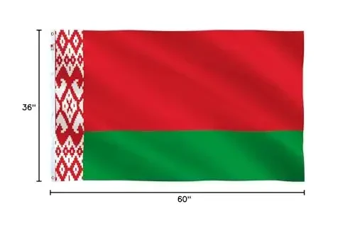 rhungift Belarus Flag 3x5 Ft Outdoor Large, Moderate-Outdoor Both Sides 100D Polyester Belarusian Flags,Canvas Header and Double Stitched - Brass Grommets for Easy Display Banner - 6