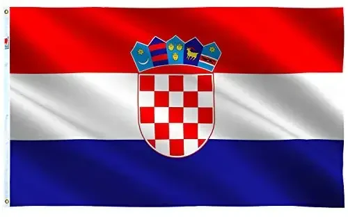 rhungift Croatia Flag Large 3x5 Ft, Moderate Outdoor/Indoor Both Sides 100D Polyester-Brass Grommets for Easy Display Croatian Flags 3' x 5' Banner 