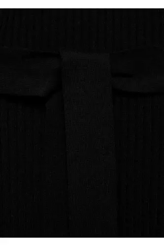 Rib knit dress-Black - 8