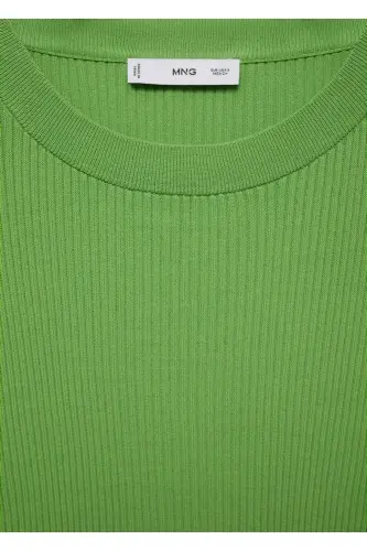 Rib knit t-shirt - Green - 6
