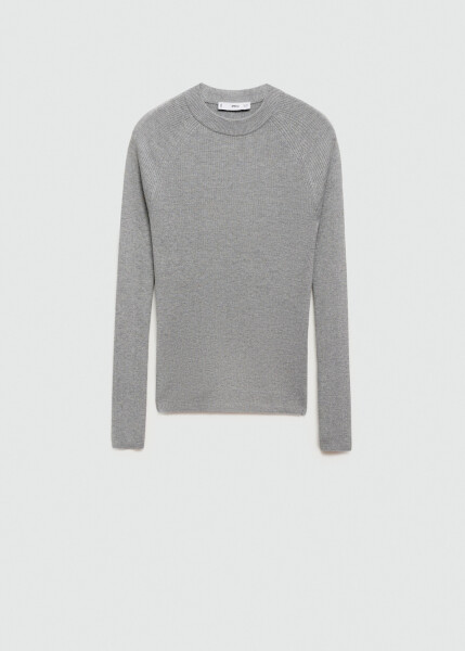 Ribana knit sweater, light heather grey. - 14