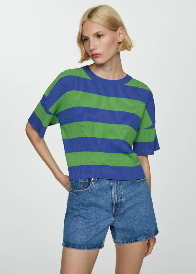 Ribana knit t-shirt (green) - 6