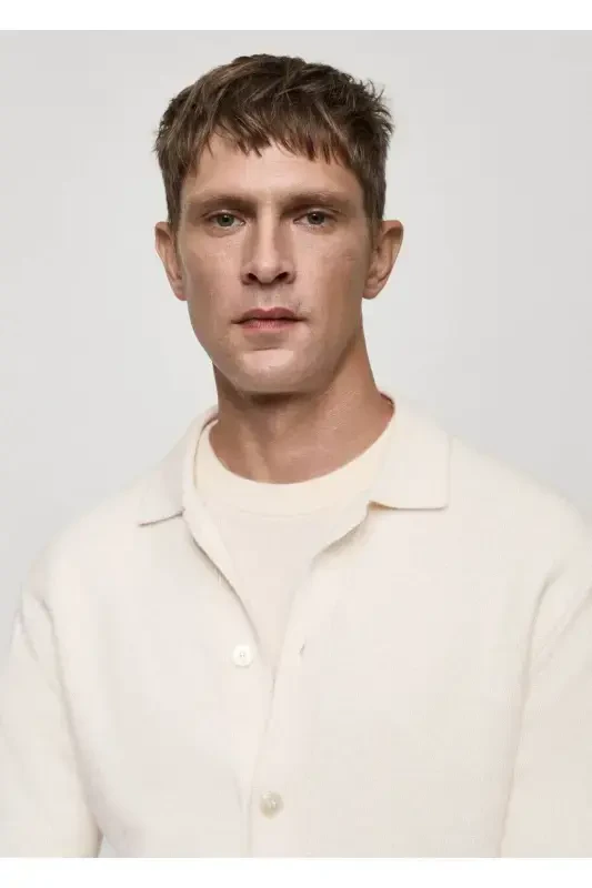 Рибана Шерстяной Кардиган - Сломанный Белый - 6