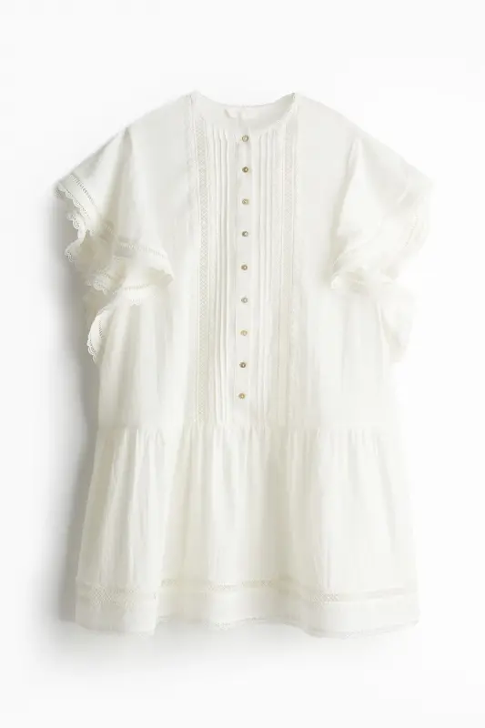 Ribbed and cotton dress - H&M