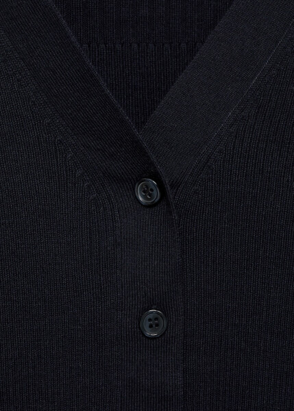 Ribbed buttoned sweater, navy blue. - 20