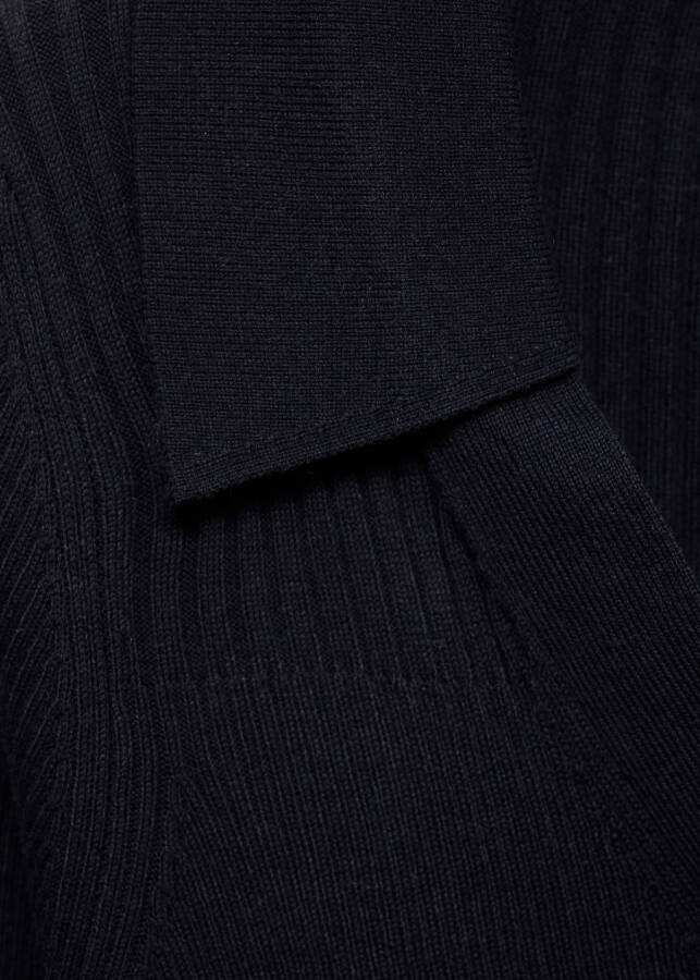 Ribbed buttoned sweater, navy blue. - 22