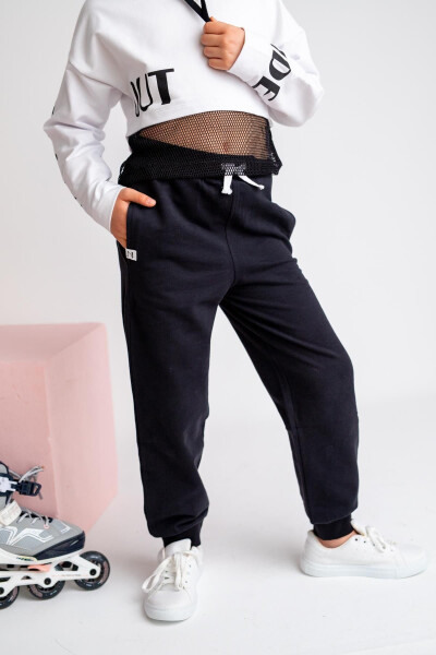 Ribbed Cuff Sweatpants with Elastic Waist - Pocket Detail Sweat Pajama - 3