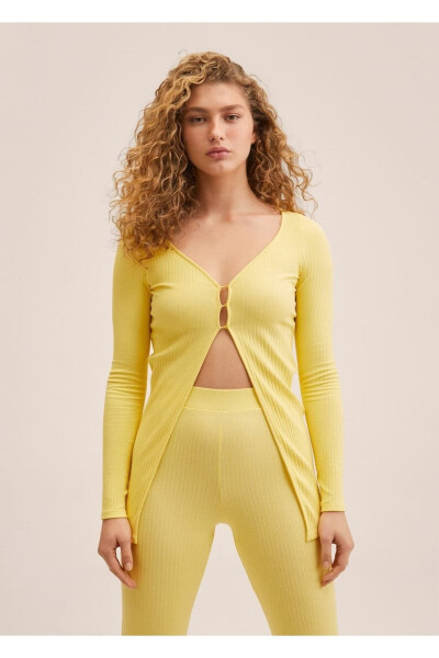 Ribbed Knit Cardigan - 1
