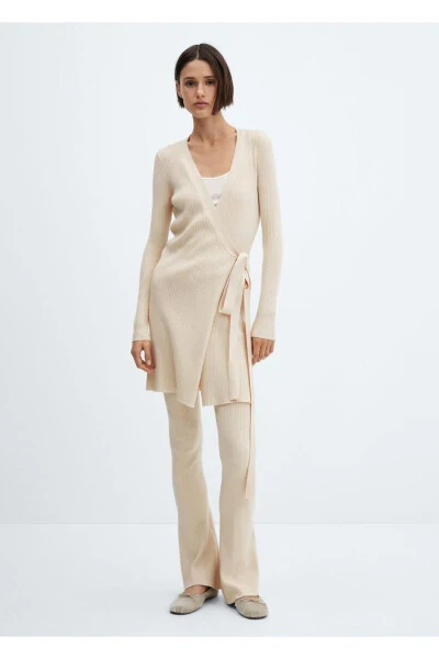 Ribbed Knit Envelope Hem Cardigan - MANGO (1)