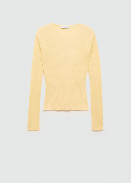 Ribbed knit sweater - Pastel Yellow - 17