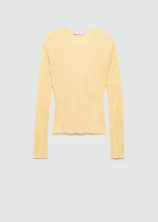 Ribbed knit sweater - Pastel Yellow - 17