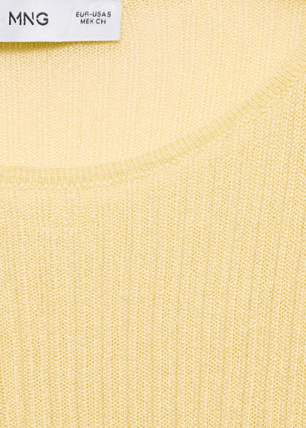 Ribbed knit sweater - Pastel Yellow - 21