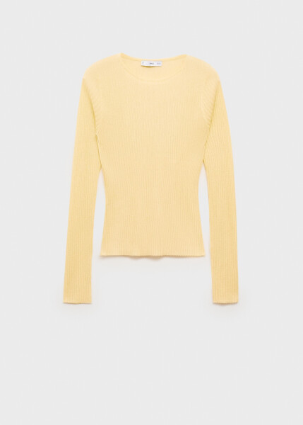 Ribbed knit sweater - Pastel Yellow - 8