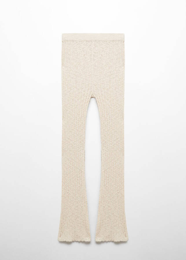 Ribbed Knit Wide Leg Pants - 10