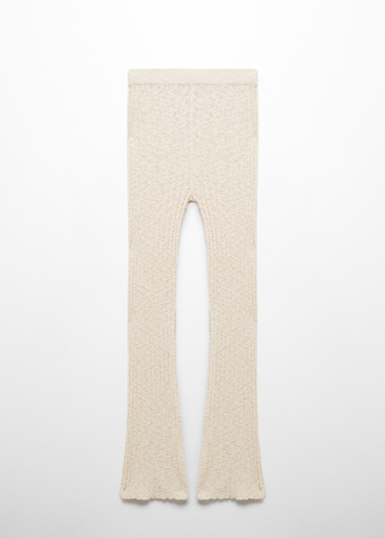 Ribbed Knit Wide Leg Pants - 1