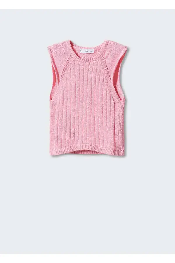 Ribbed Knitted Blouse - 3