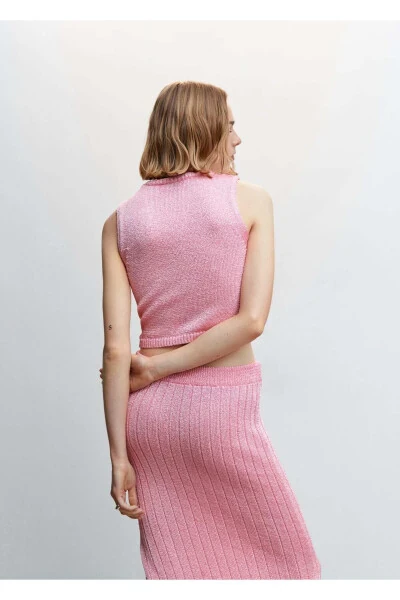 Ribbed Knitted Blouse - 4