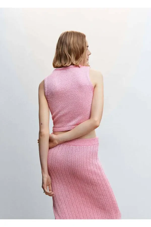 Ribbed Knitted Blouse - 4