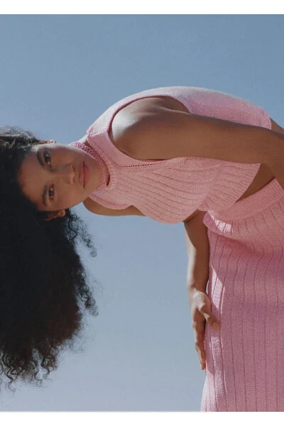 Ribbed Knitted Blouse - 8