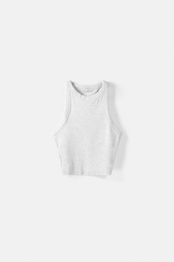 Ribbed Sleeveless T-shirt - 2