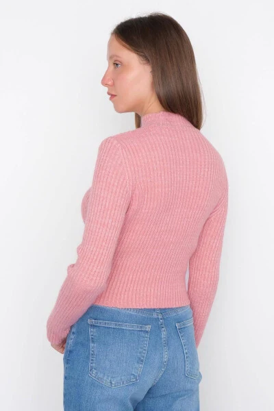 Ribbed Stand Collar Knit Sweater K3303-asn75 - 4