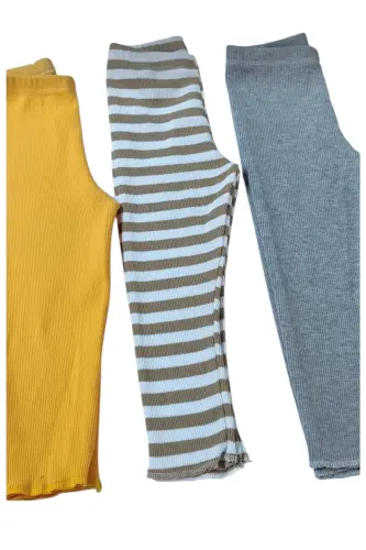 Ribbed Stretchy 3-Pack Baby Leggings Kids Leggings Single Bottom - 3