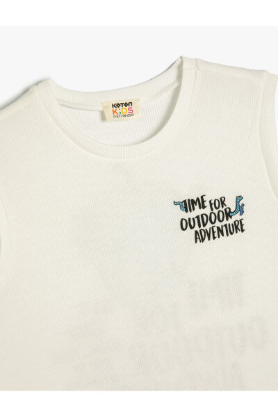 Ribbed tank top with round neck, slogan print on front and back - 6