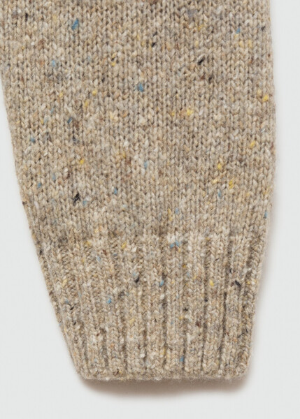 Ribbed wool knit sweater in sand beige. - 14