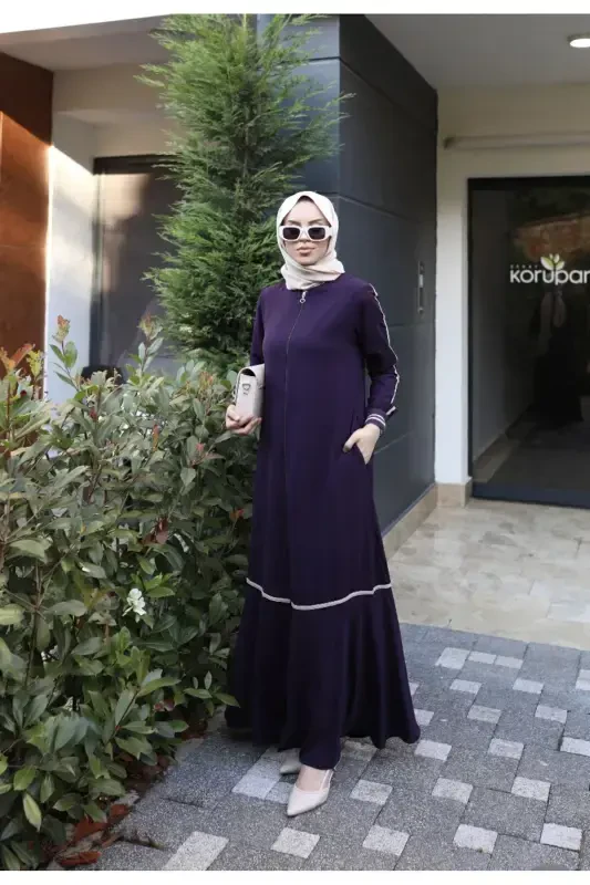 RIBBONED SPORT FERACE-PLUM - 7