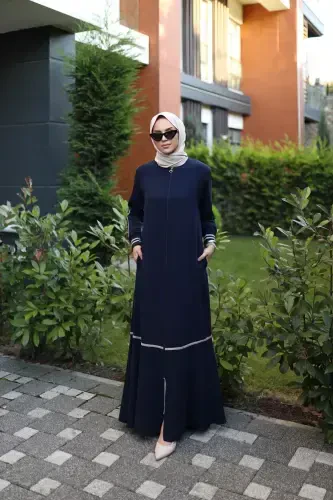 RIBBONED SPORTS FERACE-NAVY BLUE - 4