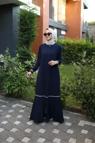 RIBBONED SPORTS FERACE-NAVY BLUE - 5