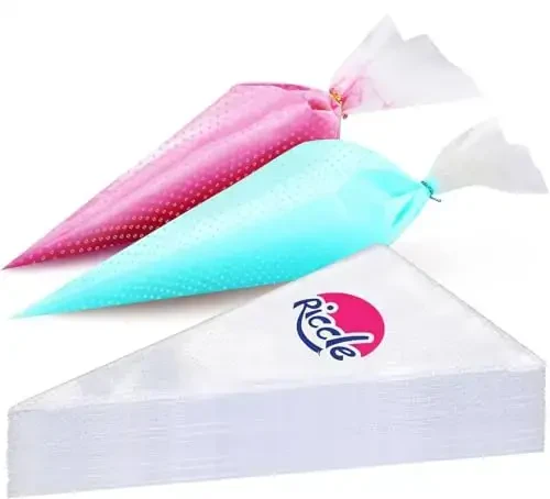 Riccle Extra Large 24 Inch Piping Bags - 100 Textured Anti Burst Thickened Disposable Pastry Bags - Icing Piping Bags for Frosting - Ideal for Cakes and Cookies Decoration 