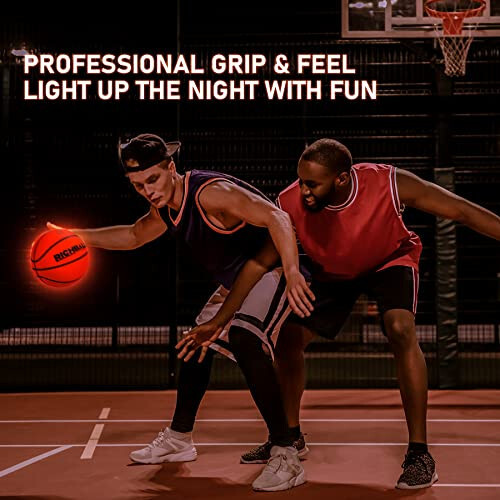 Richball LED Light Up Basketball, Glow in The Dark Basketball for Teens Boys, Indoor Outdoor Size 7 with Pump, Holographic Reflective Luminous Basketball for Night Game, Boys Girls Men Women Gifts - 4