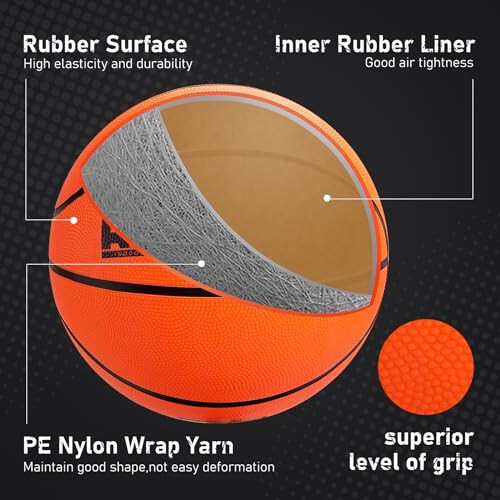 Richball LED Light Up Basketball, Glow in The Dark Basketball for Teens Boys, Indoor Outdoor Size 7 with Pump, Holographic Reflective Luminous Basketball for Night Game, Boys Girls Men Women Gifts - 6