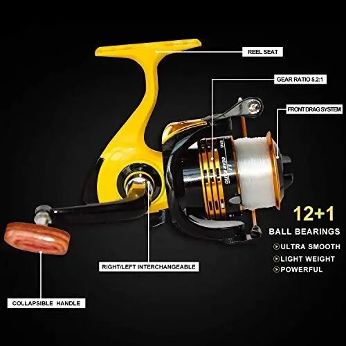 Richcat Fishing Rod and Reel Combo, Medium Heavy Poles and Reels Telescopic Rod Kits for Adults, 22lb Line Pre-spooled with Spining Reel for Travel Saltwater Freshwater Catfish Bass Fishing - RICHCAT