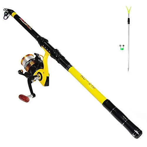 Richcat Fishing Rod and Reel Combo, Medium Heavy Poles and Reels Telescopic Rod Kits for Adults, 22lb Line Pre-spooled with Spining Reel for Travel Saltwater Freshwater Catfish Bass Fishing - 1